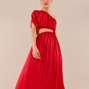 Farm Rio one shoulder cutout maxi with pockets